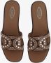 TOD'S Bruine leren kruisband sliders met studs Brown Dames - Thumbnail 2