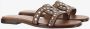 TOD'S Bruine leren kruisband sliders met studs Brown Dames - Thumbnail 3