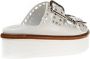 TOD'S Zomerse Stijl Sliders met Geperforeerd Leer en Dubbele Metalen Gesp White Dames - Thumbnail 3