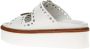 TOD'S Zomerse Stijl Sliders met Geperforeerd Leer en Dubbele Metalen Gesp White Dames - Thumbnail 4