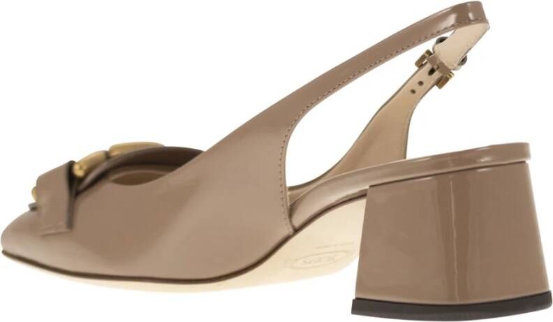 TOD'S Slingback Kate Pump met vierkante neus Beige Dames