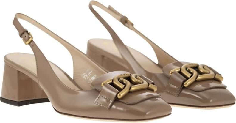 TOD'S Slingback Kate Pump met vierkante neus Beige Dames