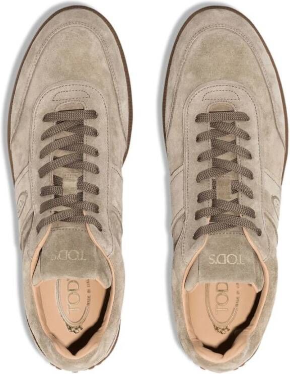 TOD'S Verhoog je sneaker game met stijlvolle suède sneakers Beige Heren