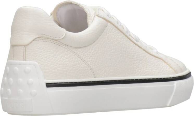 TOD'S Witte Leren Sneakers Wit Heren