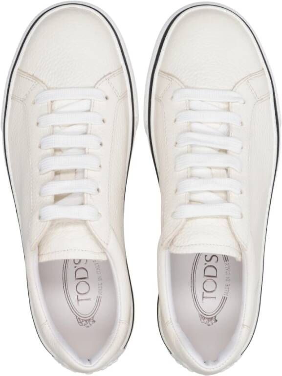 TOD'S Witte Leren Sneakers Wit Heren