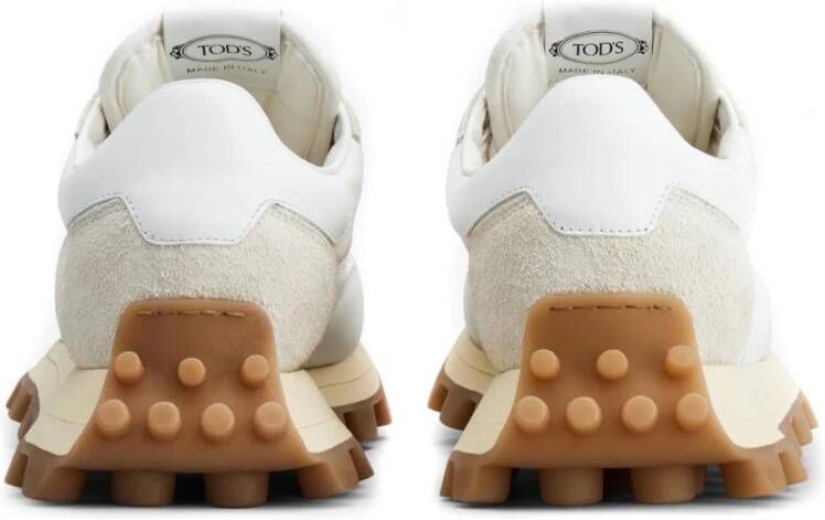 TOD'S Leren en suède sneakers Wit Heren