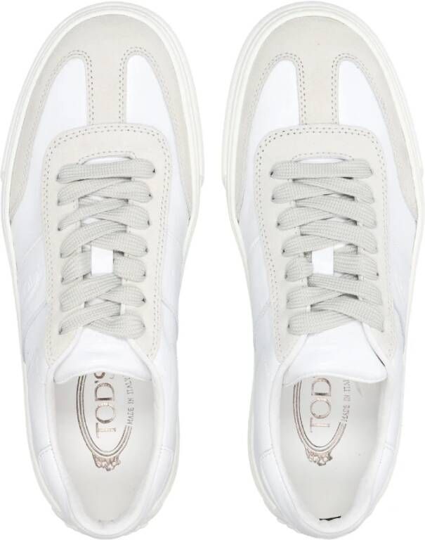 TOD'S Suède Sneakers met Rubberen Zolen Wit Heren