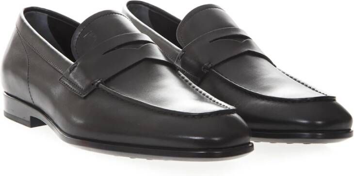 TOD'S Stijlvolle Leren Loafers Black Heren