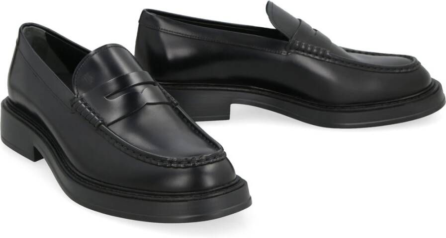 TOD'S Stijlvolle leren loafers Black Heren