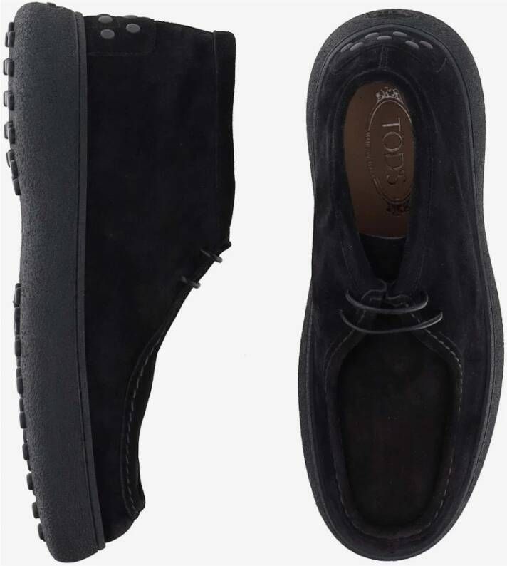 TOD'S Stijlvolle Leren Loafers in Zwart Black Heren