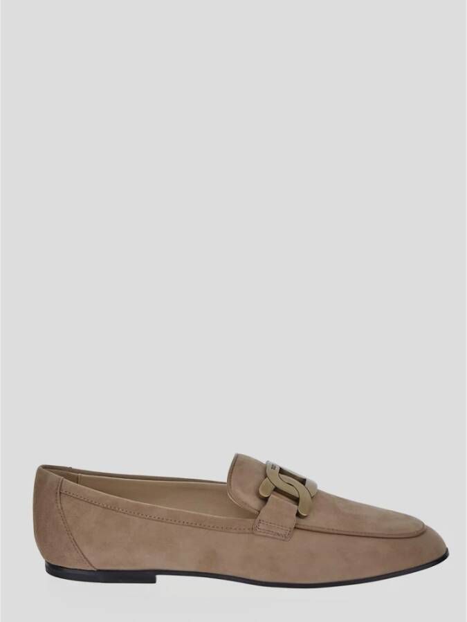 TOD'S Stijlvolle leren mocassins Beige Dames