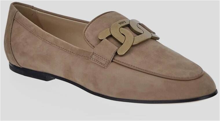 TOD'S Stijlvolle leren mocassins Beige Dames