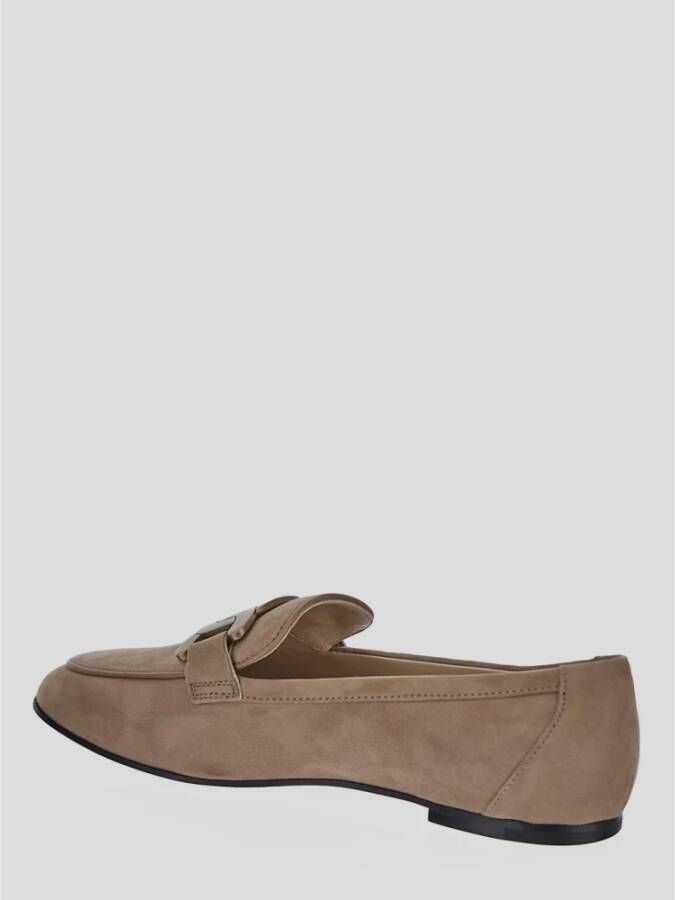 TOD'S Stijlvolle leren mocassins Beige Dames