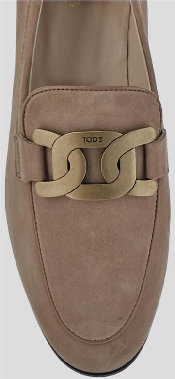 TOD'S Stijlvolle leren mocassins Beige Dames