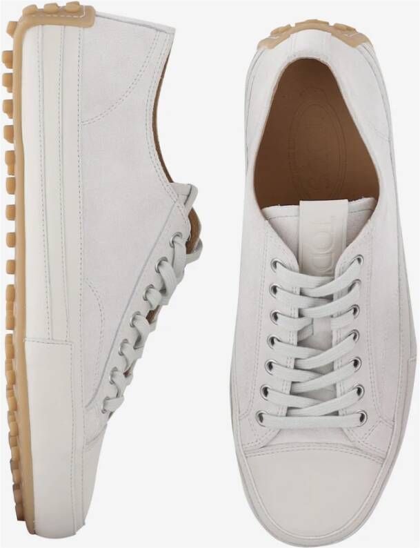 TOD'S Stijlvolle Leren Schoenen voor Mannen White Heren