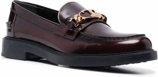 TOD'S Stijlvolle Loafers met Uniek Design Brown Dames