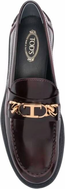 TOD'S Stijlvolle Loafers met Uniek Design Brown Dames