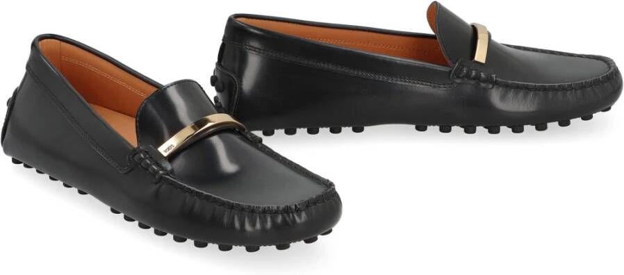 TOD'S Studded Leren Loafers Black Dames