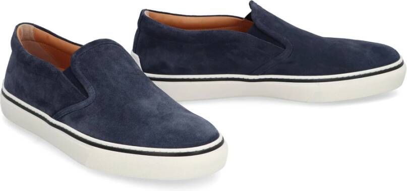 TOD'S Suède Instap Sneakers Ronde Neus Blue Heren