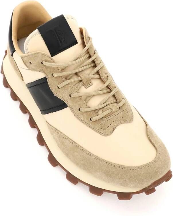 TOD'S Suede Leren en Nylon Sneakers Multicolor Heren