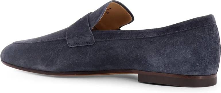 TOD'S Suède Loafer met Rubberen Hak Blue Heren