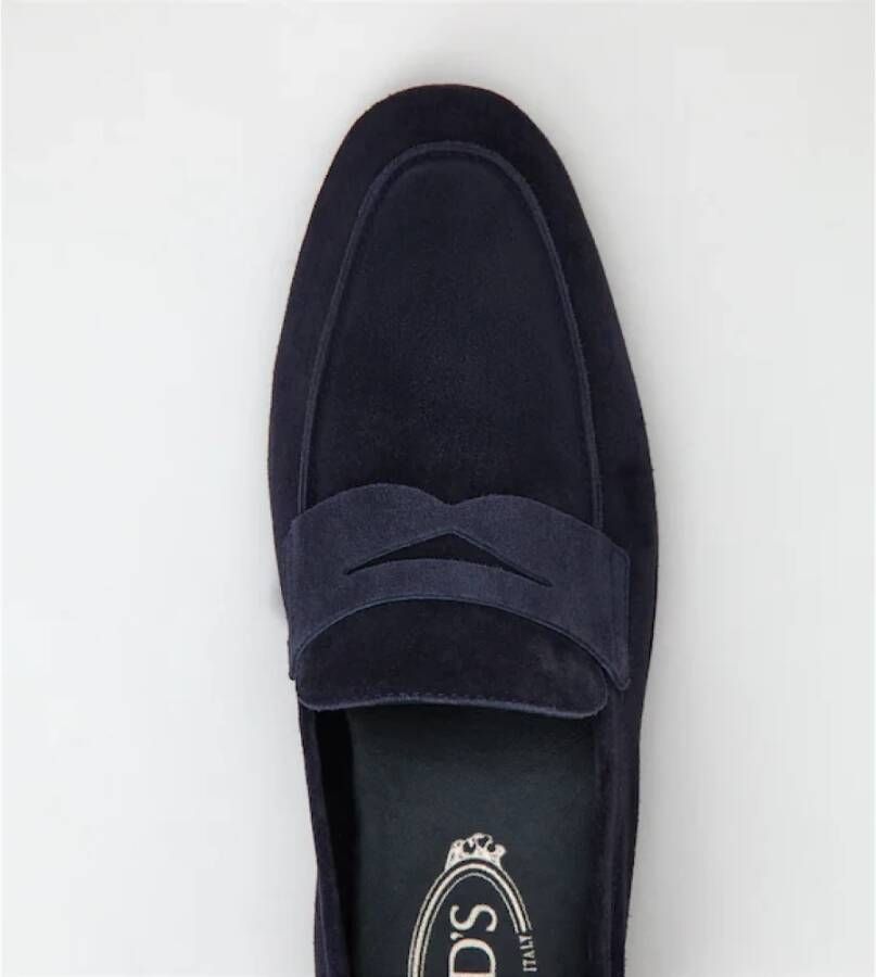 TOD'S Suede Loafer Navy Blauw Blue Heren