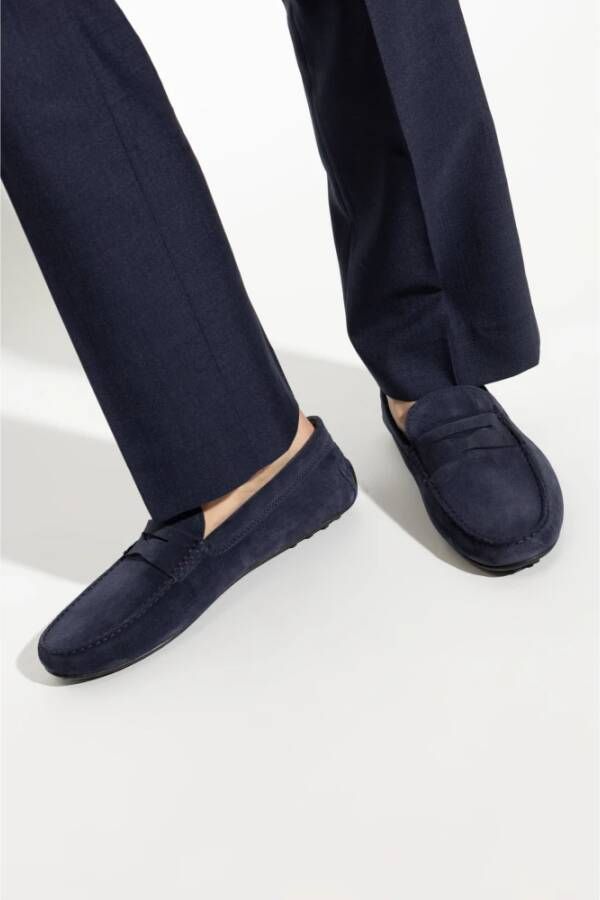 TOD'S Suede Loafers Blue Heren