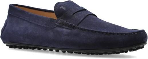 TOD'S Suede Loafers Blue Heren