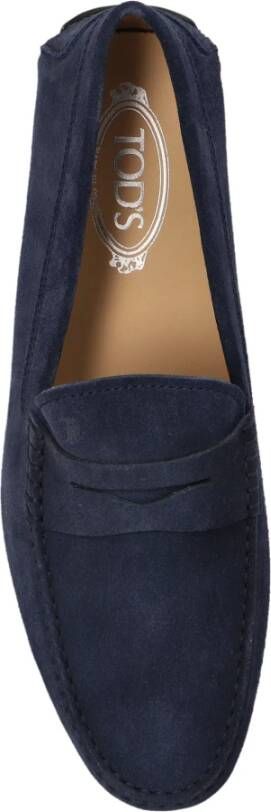 TOD'S Suede Loafers Blue Heren