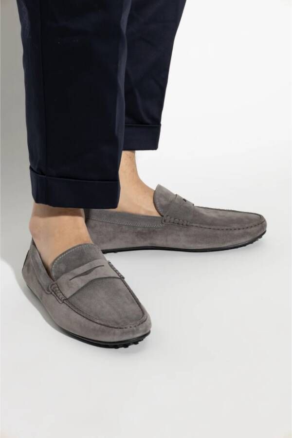 TOD'S Suede loafers Gray Heren