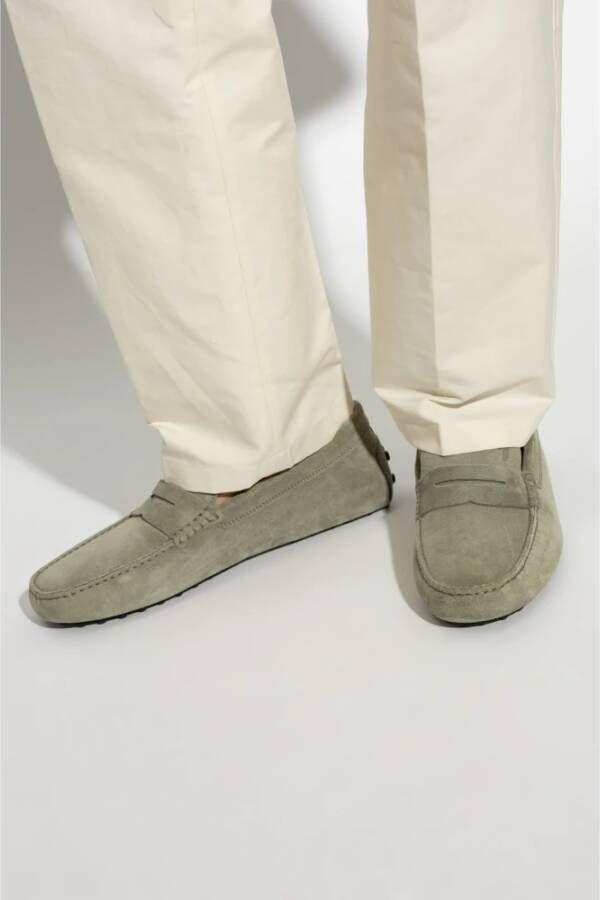 TOD'S Suede loafers Green Heren