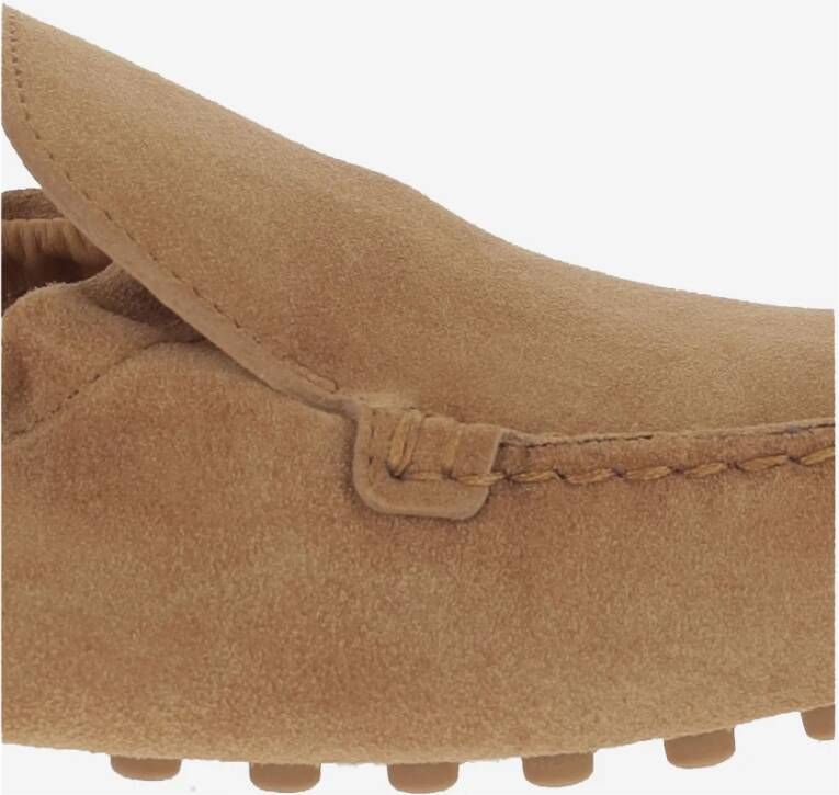 TOD'S Suède Loafers met Rubberen Zool Beige Dames