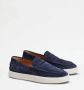 TOD'S Suède Mocassin met Handstiksel Blue Heren - Thumbnail 2