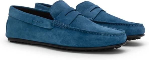 TOD'S Suède Mocassin Schoenen Blue Heren