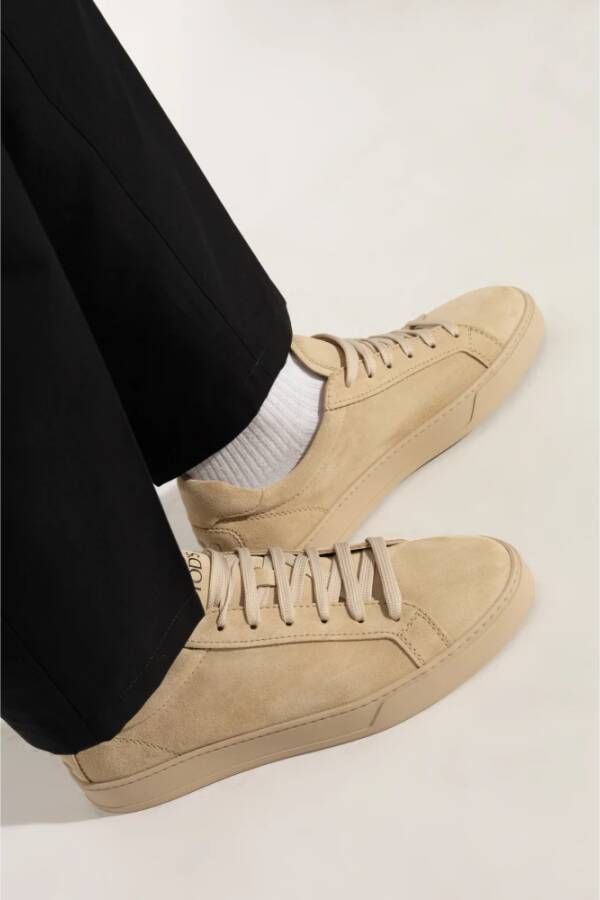 TOD'S Suede sneakers Beige Heren