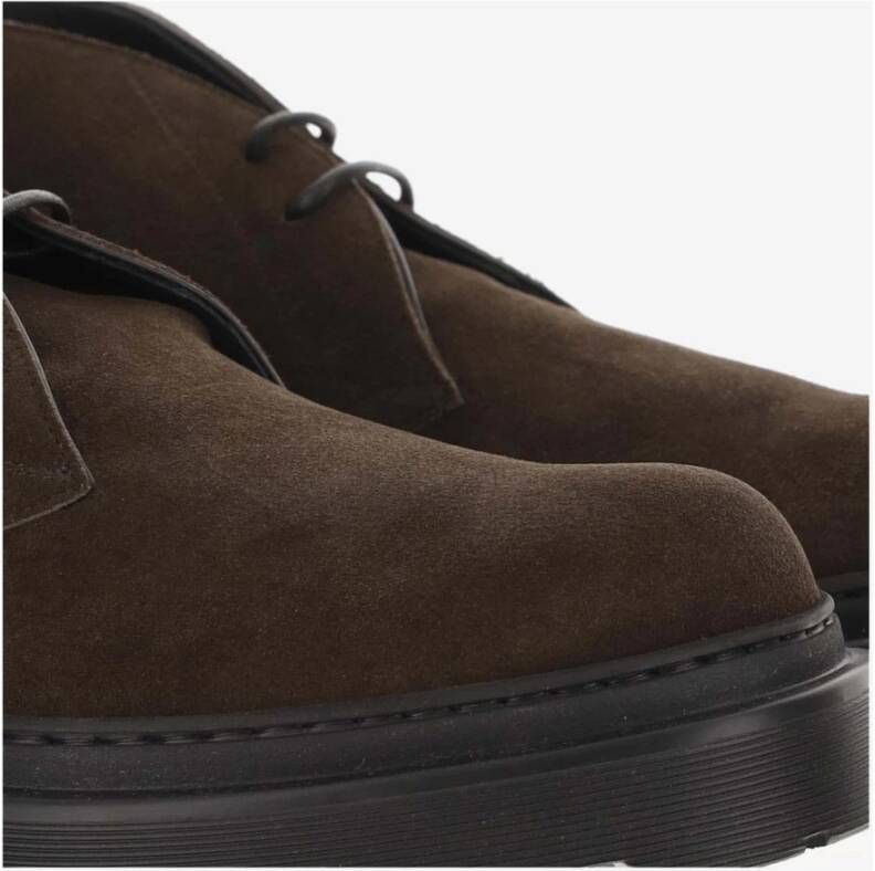 TOD'S Suède Veterschoenen Enkellaarsjes Bruin Brown Heren