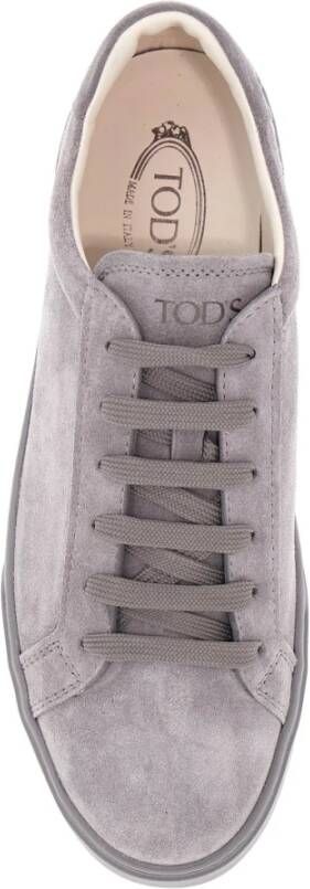 TOD'S Suède veterschoenen met rubberen zool Gray Heren