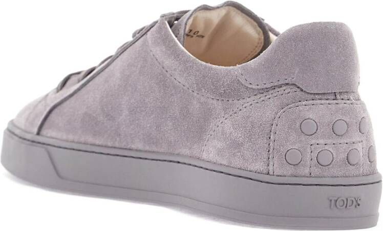 TOD'S Suède veterschoenen met rubberen zool Gray Heren