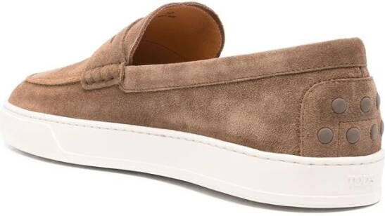 TOD'S Taupe Leren Penny Slot Moc Schoenen Brown Heren