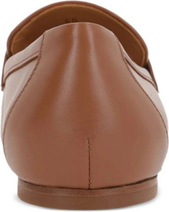 TOD'S Terracotta Bruin Leren Platte Schoenen Brown Dames