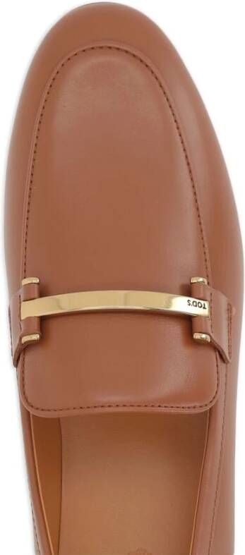 TOD'S Terracotta Bruin Leren Platte Schoenen Brown Dames