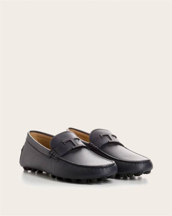 TOD'S Tijdloze leren loafers met metalen detail Blue Heren