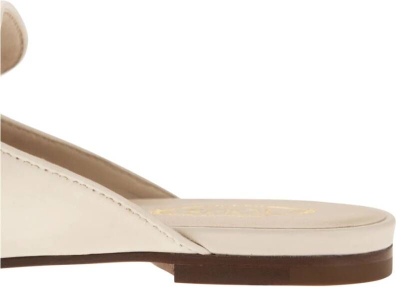 TOD'S Verfijnde zwarte leren slippers Beige Dames