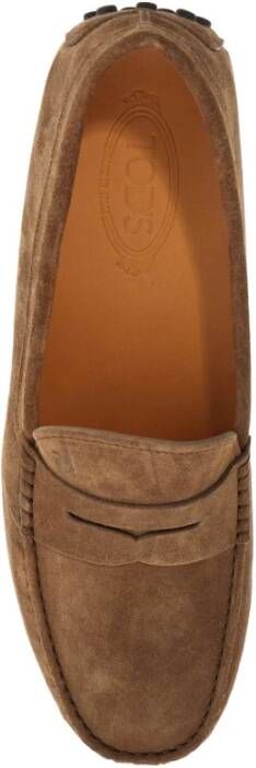 TOD'S Walnoot Leren Rij Mocassin Brown Heren