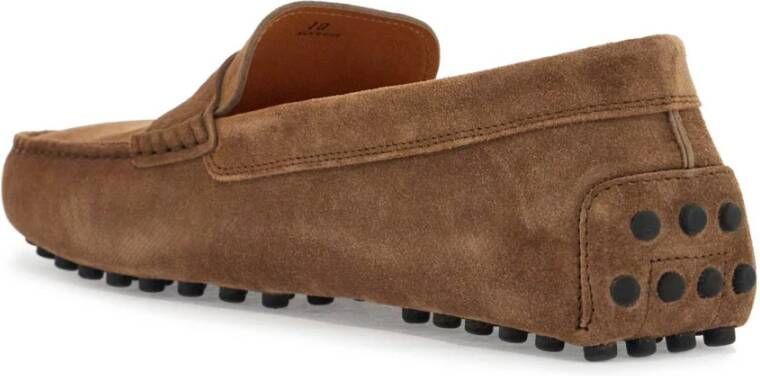 TOD'S Walnoot Leren Rij Mocassin Brown Heren