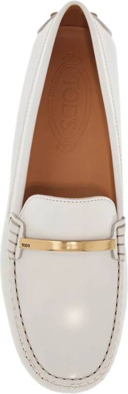 TOD'S Witte Kalk Rijdende Loafer met Lage Hak White Dames