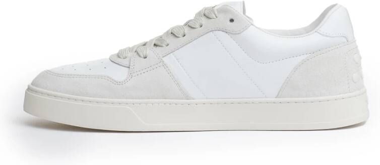 TOD'S Witte Leren en Suède Sneakers White Heren