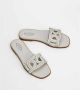 TOD'S Witte Leren Gevlochten Sandaal White Dames - Thumbnail 2