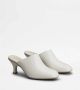 TOD'S Witte leren hakken sabot schoen White Dames - Thumbnail 3