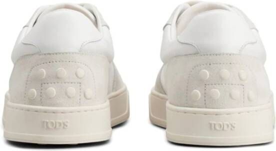 TOD'S Witte Leren Lage Sneakers White Heren